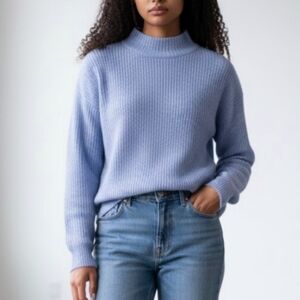 Bianco & Blu Italy Textured Mock Neck Sweater